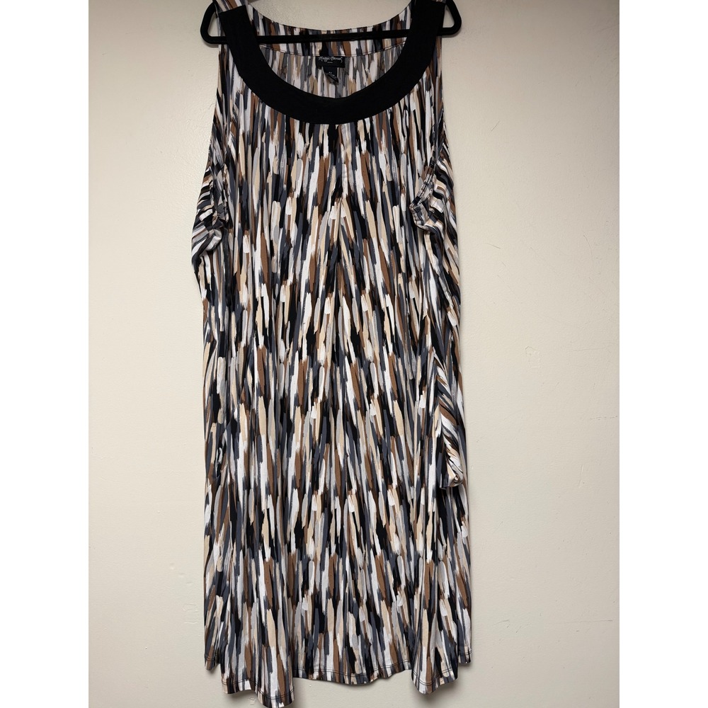 Maggie Barnes Tunic Top Womens 4X Multicolor Excellent Abstract Sleeveless 30/32